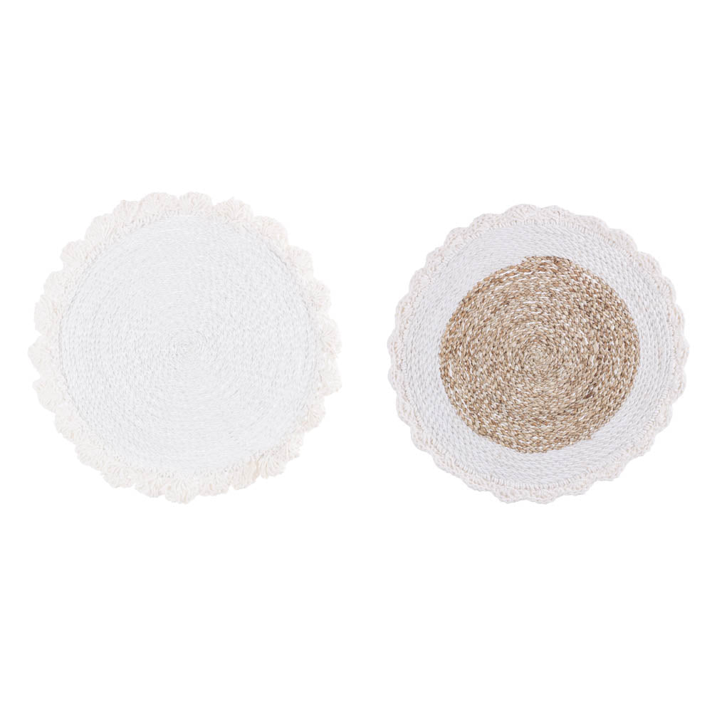 Placemat Ava Seagrass With Crochet Edge